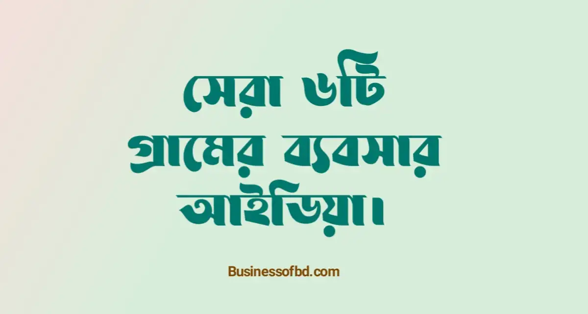 Photo of গ্রামের ব্যবসার আইডিয়া (সেরা ৬টি)
