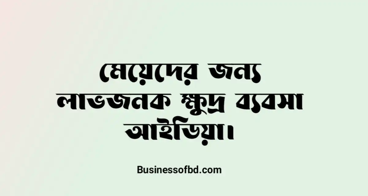Photo of মেয়েদের জন্য ক্ষুদ্র ব্যবসা আইডিয়া ২০২৩