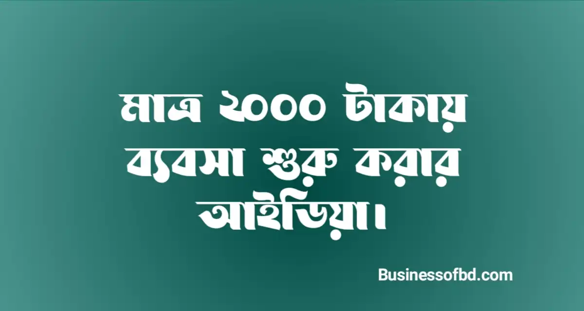 Photo of ২০০০ টাকায় ব্যবসা আইডিয়া, প্রতিদিন ১৫০০ টাকা ইনকাম করুন